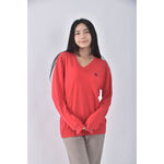 (L) burberryv領紅色長袖上衣二手衣, , large