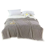 【家購網嚴選】立體雪花造型雙色莫瑞絨毯-灰色150x200cm/入, , large