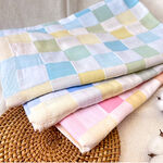 [Kaimei Cotton] 4-pack Random Excellent Pure Cotton Super Soft Top Grade Color Plaid Bath Towel 70x140cm, , large