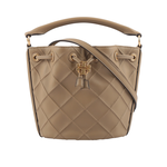 TORY BURCH Fleming  縫線皮革小款水桶包/亞麻棕, , large