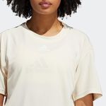 Adidas TRN T HEAT.RDY 女 短袖 上衣 透氣 反光細條 短版 愛迪達 米白 [GR8223], , large