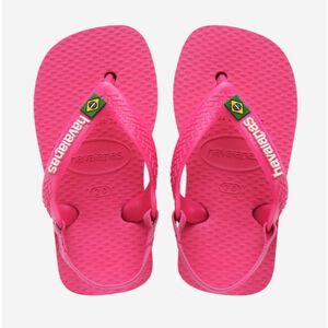 [巴拉娜巴西人字拖專賣店]中壢實體店面Havaianas童鞋 夾腳拖/人字拖鞋BABY BRASIL LOGO粉 藍 男童鞋 女童鞋 海邊 海灘