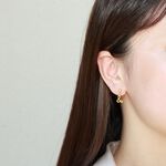 【Angel & Me】愛在 一起 & and s925 純銀 厚鍍 24k金 一對 耳環, , large