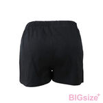 大尺碼-女款 鬆緊褲頭 工裝 短褲-黑/卡其-0105053, , large