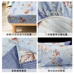 【多利寶寢具】FITNESS 精梳棉雙人四件式兩用被床包組-嫚花沁語-藍, , large