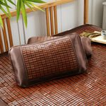 【格藍傢飾】雅逸碳化麻將竹乳膠枕 降溫 涼枕 麻將枕頭 麻將蓆 孟宗竹, , large