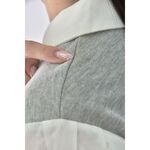 (S) ingni質感棉質假兩件灰色短袖上衣二手衣, , large