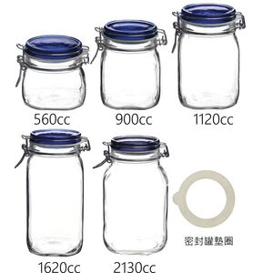 Bormioli Rocco 義大利製密封罐 梅酒罐 Fido系列 藍蓋 玻璃罐 5種尺寸 金益合玻璃器皿