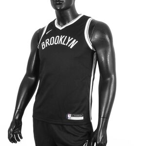 Nike NBA 青少年 球衣 籃球背心 背心 V領 籃網 黑灰 [WZ2B7BZ2W-NYN]