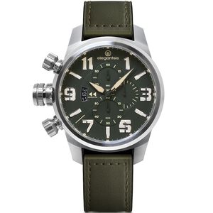 elegantsis 愛樂時 JF48QS-陸海空三軍大錶徑三眼計時手錶-陸軍綠/48mm ELJF48QS-OG05L
