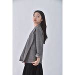 (S) miss ff質感格紋灰色外套二手衣, , large