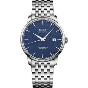 MIDO 美度 Baroncelli 永恆矽游絲天文台認證機械錶-藍x40mm  M0274081104100