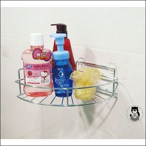 [Beargood sticker] Corner Shelf (Chrome-Plated Steel)