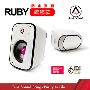 Anaccord雅那歌音響 *預購款* 6吋RUBY | 工業級IPX66防水等級 | 國際設計大獎肯定｜一對 時尚白 家樂福線上