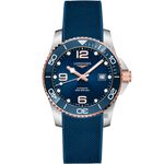 LONGINES 浪琴 深海征服者浪鬼陶瓷潛水機械錶-藍x玫瑰金/41mm L37813989, , large