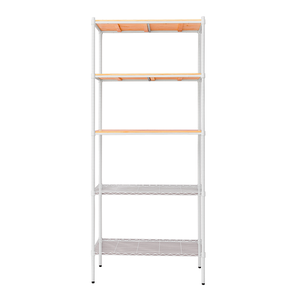 【Y HOUSE】90x45x210cm pine five-layer storage rack rack iron rack - painted white wood