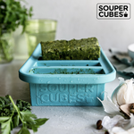 官方直營【Souper Cubes】多功能食品級矽膠保鮮盒6格_湖水綠(125ML/格), , large