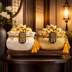 【A&R】招財開運 陶瓷聚寶元寶盆附金元寶 - 富貴金, , large