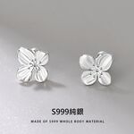 s999純銀螺絲款盛放的百合花耳環-附馬卡收納盒 , , large