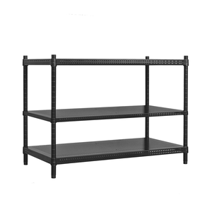 【Y HOUSE】120x45x75cm perforated plate three-layer rack perforated plate rack iron rack - black paint