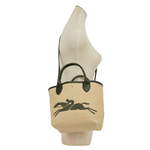 LONGCHAMP S號 LE PANIER PLIAGE 草編二用包/卡其綠, , large