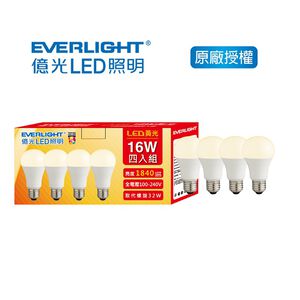 億光16W超節能球泡燈四入組-黃光