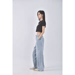 (2XL) meowstore5高腰丹寧牛仔質感棉質藍色長褲二手衣, , large