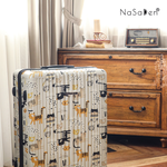NaSaDen [Stripe Cat ]26" Checked Zipper Luggage, , large