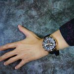 TISSOT 天梭 Seastar 1000 海洋之星300米計時手錶-黑x玫塊金框  T1204173705100, , large