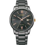 CITIZEN 星辰 光動能簡約手錶-黑/40mm BM6976-72E, , large