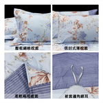 FITNESS 精梳棉雙人七件式床罩組-嫚花沁語-藍, , large
