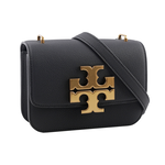 TORY BURCH Eleanor 荔枝皮革大標誌翻蓋小款二用包/黑色, , large