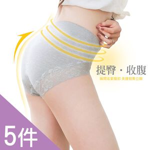 【K's凱恩絲】高腰美臀收腹日本專利蠶絲內褲-5件組(顏色蕾絲隨機出貨),  【K's凱恩絲】高腰美臀收腹日本專利蠶絲內褲-5件組(顏色蕾絲隨機出貨)