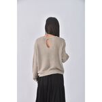 (S) strange質感圓領杏色長袖上衣二手衣, , large