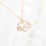 【Angel & Me】Endless love s925 sterling silver 18k Rose gold-plated necklace gift, , large