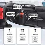 28D電鑽工具箱+五隻鑽頭+電錘轉電鑽夾頭, , large