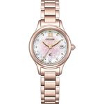 CITIZEN 星辰 XC 櫻花粉紅金 鈦 鑽石光動能電波女錶 ES9497-88X, , large