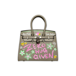 Painted Handheld Birkin Bag/Apricot (L)
