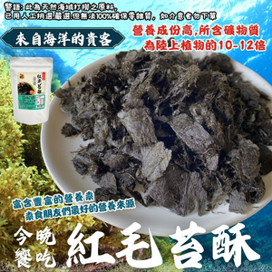 中秋節送禮自用好物 素食友善 紅毛苔酥 珍貴食材 夾鏈袋包裝 [3包免運組] 純素