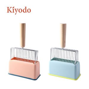 KIYODO不鏽鋼貓砂鏟-含座(款式隨機出貨)