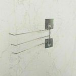 [熊好貼國際]3桿活動式毛巾架 台灣製造304不鏽鋼 無痕掛勾不殘膠 抹布架 毛巾架 凹凸紋路牆面可貼 居家收納, , large