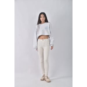 (S) uniqlo修身白色長褲二手衣