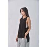 (S) 質感無袖黑色上衣二手衣, , large