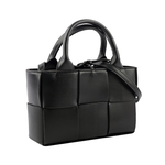 BOTTEGA VENETA Candy Arco 大格小羊皮編織迷你二用包/黑色, , large