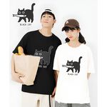 JZ TEE Black Cat - Fish in Mouth Graphic Tee, , large