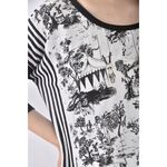 (XL) 圖案黑色長袖上衣二手衣, , large