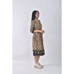 (S) zara質感印花綠色綁帶洋裝二手衣, , large