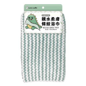 百特兔親水柔膚條紋浴巾_綠色