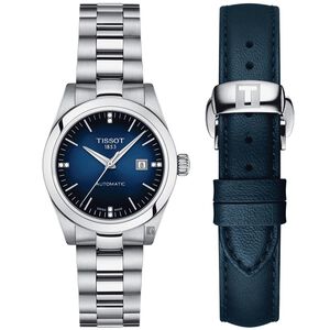TISSOT 天梭 T-MY LADY 真鑽機械女錶-29.3mm T1320071104600 【附原廠皮革錶帶乙只】