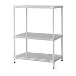 【Y HOUSE】75x45x120cm perforated plate three-layer shelf perforated plate shelf iron rack - paint white, , large